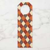 Herbst/Herbst Gingham-Muster Flaschenanhänger (Vorderseite)