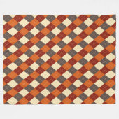 Herbst/Herbst Gingham-Muster Fleecedecke (Vorderseite (Horizontal))