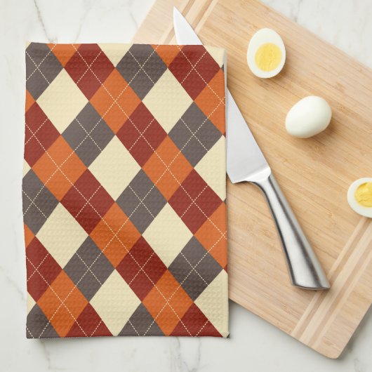 Herbst/Herbst Gingham-Muster Geschirrtuch (Viertel Falte)