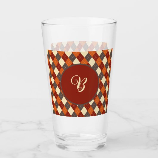Herbst/Herbst Gingham-Muster Glas (Vorderseite)