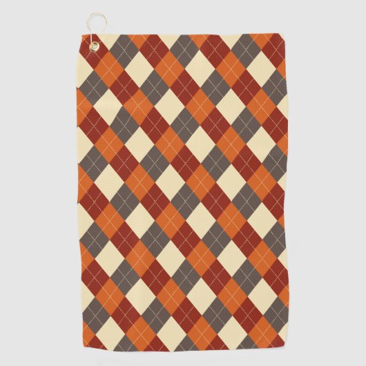 Herbst/Herbst Gingham-Muster Golfhandtuch (Vorderseite)