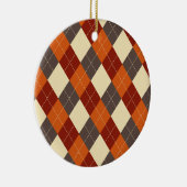 Herbst/Herbst Gingham-Muster Keramik Ornament (Rechts)