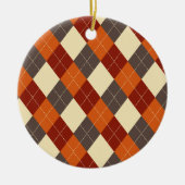 Herbst/Herbst Gingham-Muster Keramik Ornament (Vorne)