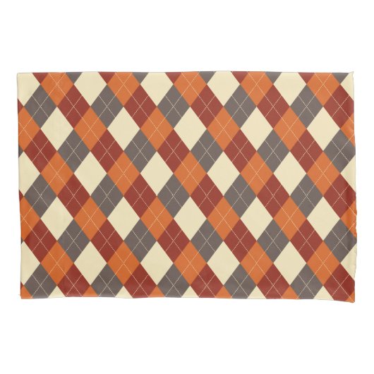 Herbst/Herbst Gingham-Muster Kissenbezug (Vorderseite)