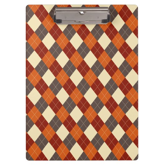 Herbst/Herbst Gingham-Muster Klemmbrett (Vorderseite)