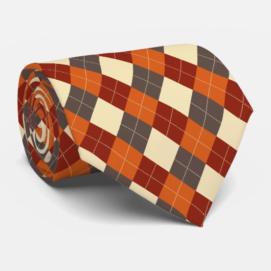 Herbst/Herbst Gingham-Muster Krawatte (Gerollt)