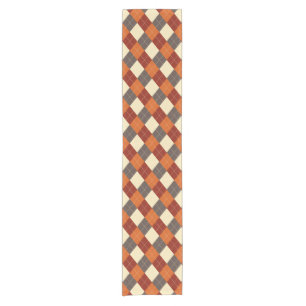 Herbst/Herbst Gingham-Muster Kurzer Tischläufer