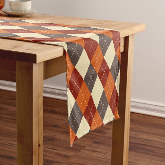 Herbst/Herbst Gingham-Muster Kurzer Tischläufer (Beispiel)