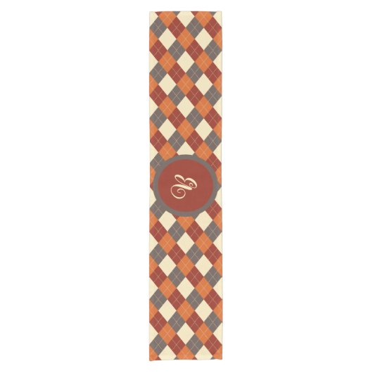 Herbst/Herbst Gingham-Muster Kurzer Tischläufer (Vorderseite)