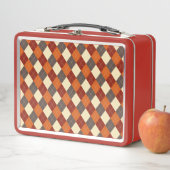 Herbst/Herbst Gingham-Muster Metall Brotdose (Beispiel)