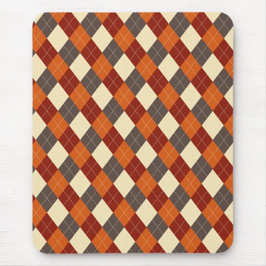 Herbst/Herbst Gingham-Muster Mousepad (Vorne)