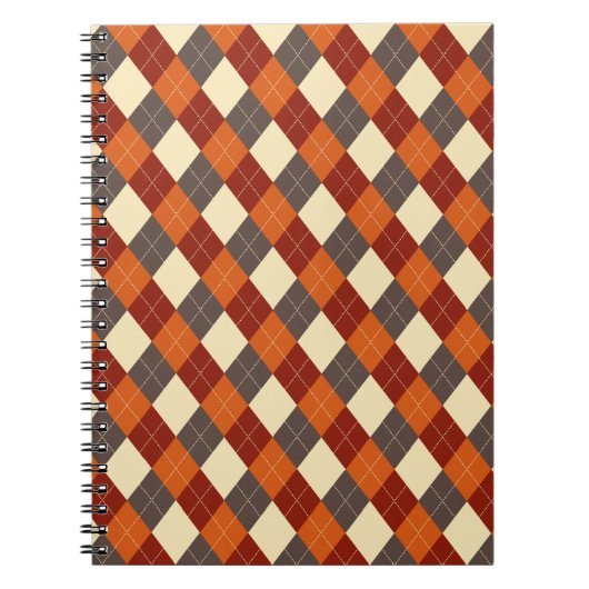 Herbst/Herbst Gingham-Muster Notizblock (Vorderseite)