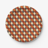 Herbst/Herbst Gingham-Muster Pappteller (Vorderseite)