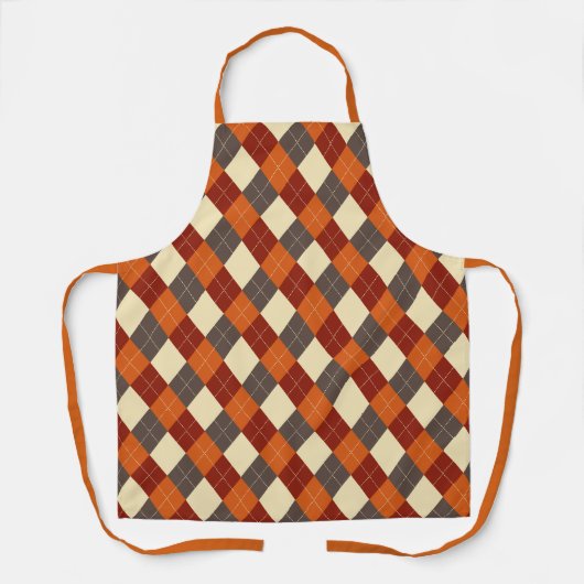 Herbst/Herbst Gingham-Muster Schürze (Vorderseite)