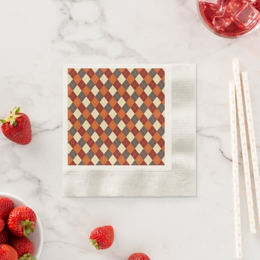Herbst/Herbst Gingham-Muster Serviette (Beispiel)