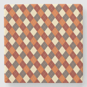 Herbst/Herbst Gingham-Muster Steinuntersetzer