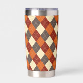 Herbst/Herbst Gingham-Muster Thermobecher (Rückseite)