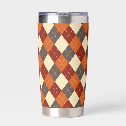 Herbst/Herbst Gingham-Muster Thermobecher (Rückseite)