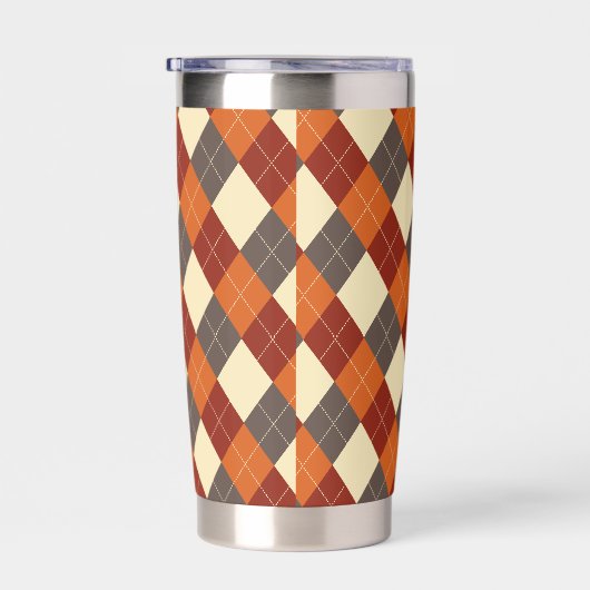 Herbst/Herbst Gingham-Muster Thermobecher (Rechts)