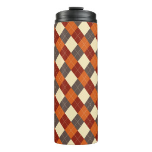 Herbst/Herbst Gingham-Muster Thermosbecher