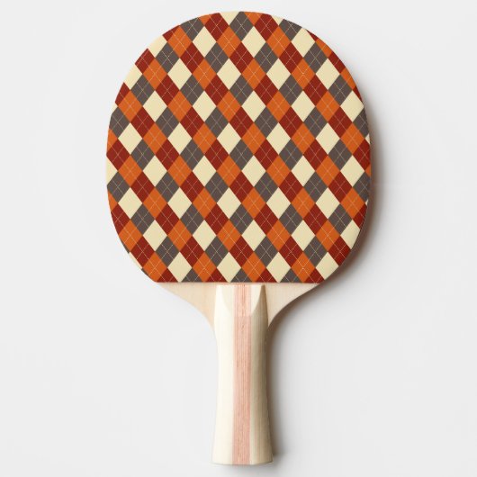 Herbst/Herbst Gingham-Muster Tischtennis Schläger (Vorderseite)