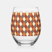 Herbst/Herbst Gingham-Muster Weinglas Ohne Stiel (Rückseite)