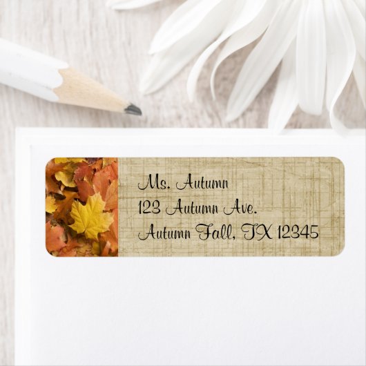 Herbst Herbst Golden Blätter Rücksendeadressen-Auf (Insitu)
