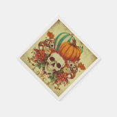 Herbst/Herbst/Halloween/Kürbis/Skelett Serviette (Ecke)