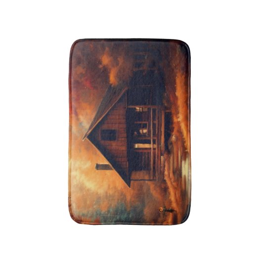 Herbst/Herbst/Halloween/rustikale Malerei Badematte (Vorderseite Vertikal)