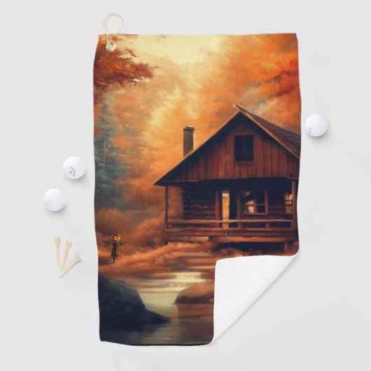 Herbst/Herbst/Halloween/rustikale Malerei Golfhandtuch (Insitu)