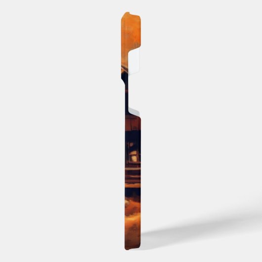 Herbst/Herbst/Halloween/rustikale Malerei iPhone Hülle (Linke Seite)