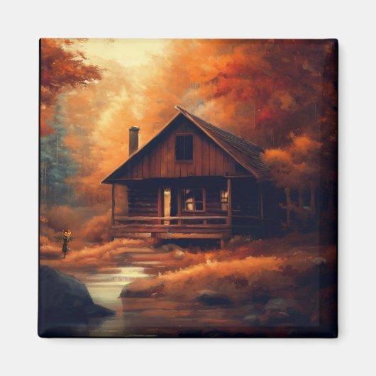 Herbst/Herbst/Halloween/rustikale Malerei Magnet (Vorne)