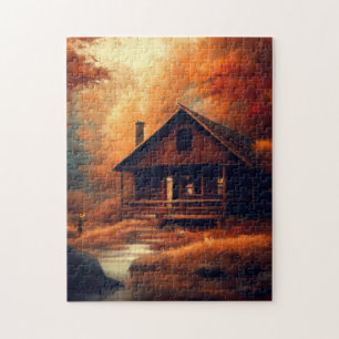 Herbst/Herbst/Halloween/rustikale Malerei Puzzle