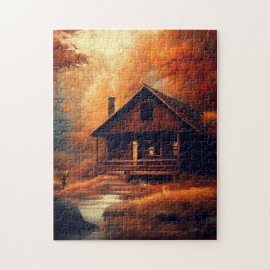 Herbst/Herbst/Halloween/rustikale Malerei Puzzle (Vertikal)