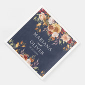 Herbst Herbst Herbst Farben Navy Blue Hochzeit Serviette (Ecke)