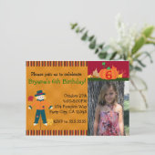 Herbst-Herbst-Herbst-Foto-Party Einladung (Stehend Vorderseite)