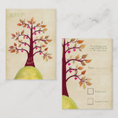 Herbst Herbst Herbst Herbstbaum Carving Hochzeit R Begleitkarte (Vorne/Hinten)