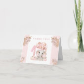 Herbst Herbst Herbst Pink Girl Danke Karte (Vorderseite)