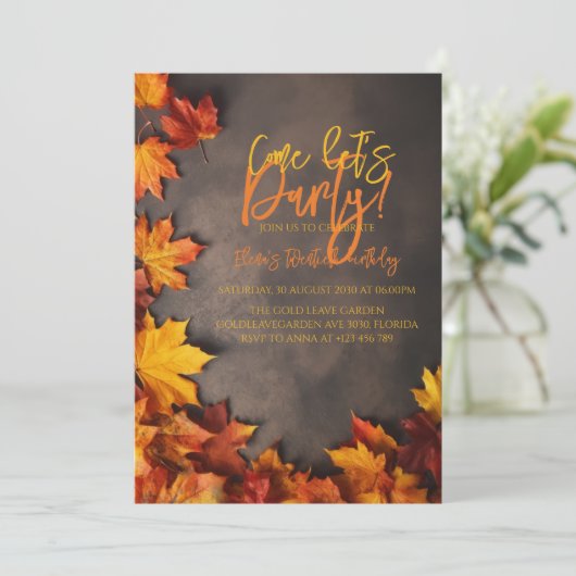 Herbst Herbst Herbst Rustikale Feier Einladung (Stehend Vorderseite)