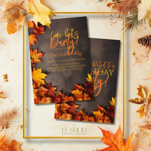 Herbst Herbst Herbst Rustikale Feier Einladung