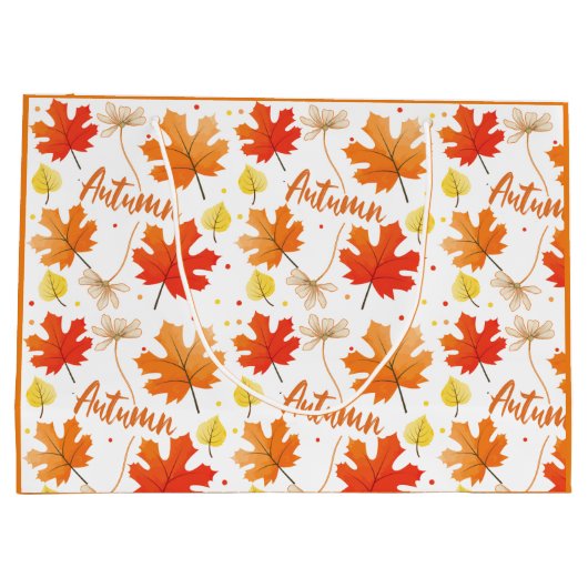 Herbst Herbst-Herbstlaube Große Geschenktüte (Rückseite)