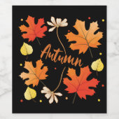 Herbst Herbst-Herbstlaube Weinetikett (Einzelnes Label)