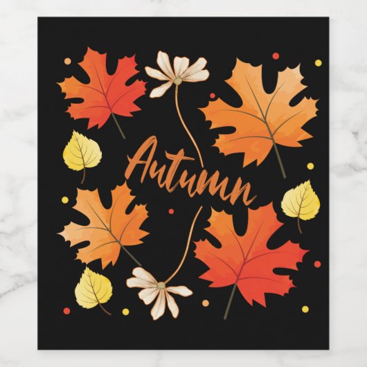 Herbst Herbst-Herbstlaube Weinetikett (Einzelnes Label)