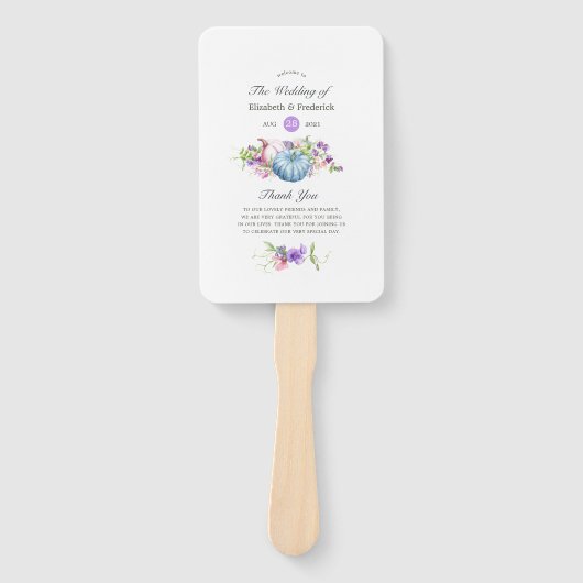 Herbst - Herbst-Hochzeitsprogramm Fächer (Vorderseite)