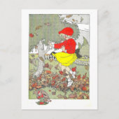 Herbst/Herbst-Illustration "Spielen in den Blätter Postkarte (Vorderseite)