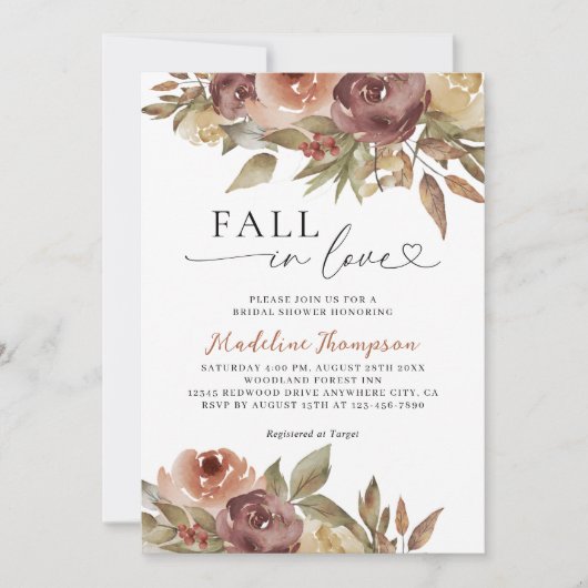 Herbst Herbst in Liebe Brautparty Einladung (Vorderseite)