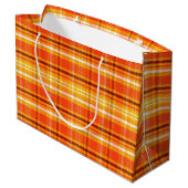Herbst Herbst Kariert Große Geschenktüte (Rückseite Schrägansicht)