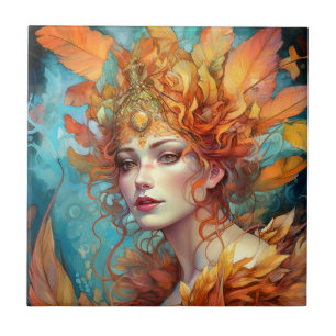 Herbst Herbst Königin Goddess Fantasy Art Fliese