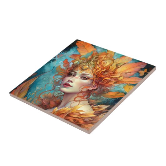 Herbst Herbst Königin Goddess Fantasy Art Fliese (Seite)