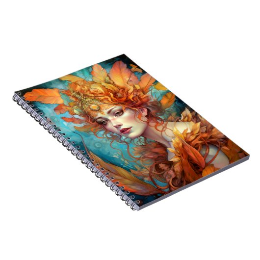 Herbst Herbst Königin Goddess Fantasy Art Notizblock (Rechte Seite)